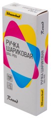 Ручка шариков. Silwerhof Round d=1мм син. черн. одноразовая ручка линия 0.7мм кругл. прозр.корпус