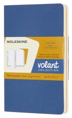 Блокнот Moleskine VOLANT QP713B41M17 Pocket 90x140мм 80стр. нелинованный мягкая обложка синий/желтый янтарный (2шт)