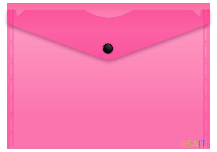 Конверт на кнопке Бюрократ Double Neon DNEPK804A5PINK A5 гориз. пластик 0.15мм розовый