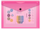 Конверт на кнопке Бюрократ Double Neon DNEPK804A5PINK A5 гориз. пластик 0.15мм розовый