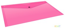 Конверт на кнопке Бюрократ Double Neon DNEPK804A5PINK A5 гориз. пластик 0.15мм розовый