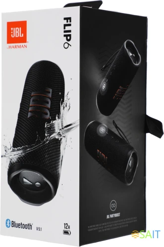 Колонка порт. JBL Flip 6 черный 30W 1.0 BT 10м 4800mAh (JBLFLIP6BLK)