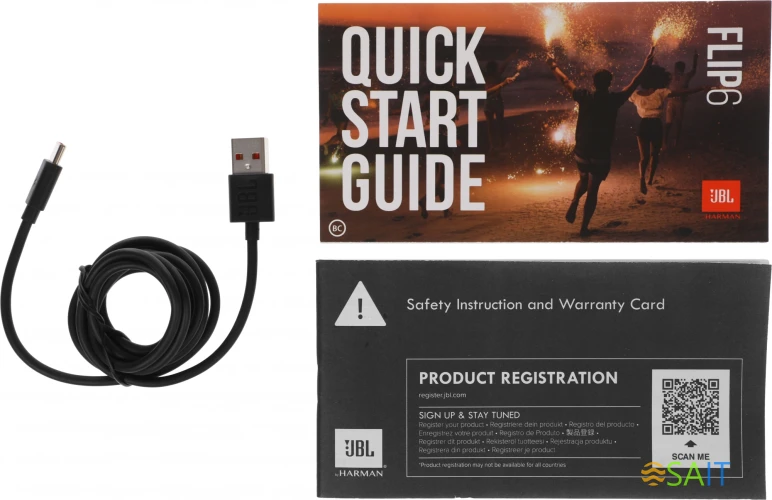 Колонка порт. JBL Flip 6 черный 30W 1.0 BT 10м 4800mAh (JBLFLIP6BLK)