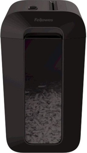 Шредер Fellowes PowerShred LX65 черный (секр.P-4) фрагменты 10лист. 22лтр. скрепки скобы пл.карты