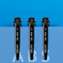 Ручка гелев. Deli 6688-BK прозрачный/черный черн. черн. линия 0.7мм резин. манжета