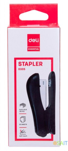 Степлер Deli E0305 Essential 24/6 26/6 (20листов) ассорти 100скоб коробка