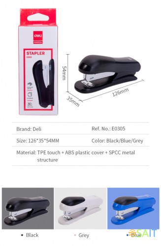 Степлер Deli E0305 Essential 24/6 26/6 (20листов) ассорти 100скоб коробка