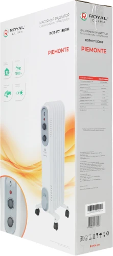 Радиатор масляный Royal Clima PIEMONTE ROR-P7-1500M 1500Вт белый/серый