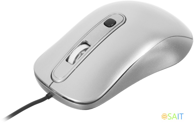 Мышь Оклик 155M серебристый оптическая 1600dpi USB 4but (337117)