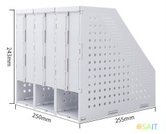 Лоток вертикальный Deli 78995LT-GREY 3отд. складной для бумаг A4 250х256х243мм серый пластик