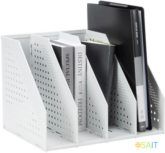 Лоток вертикальный Deli 78995LT-GREY 3отд. складной для бумаг A4 250х256х243мм серый пластик