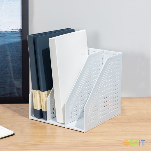 Лоток вертикальный Deli 78995LT-GREY 3отд. складной для бумаг A4 250х256х243мм серый пластик