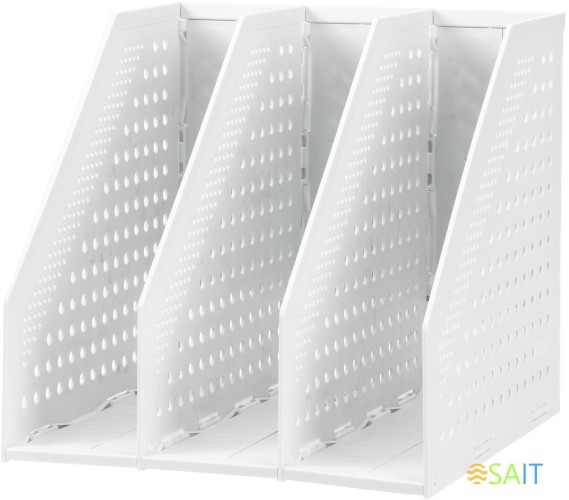 Лоток вертикальный Deli 78995LT-GREY 3отд. складной для бумаг A4 250х256х243мм серый пластик