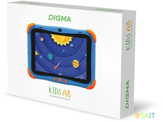 Планшет Digma Kids A8 SC9863A (1.6) 8C RAM2Gb ROM32Gb 8" IPS 1280x800 4G 1Sim Android 11.0 Go синий 2Mpix 0.3Mpix BT WiFi microSD 512Gb 3000mAh