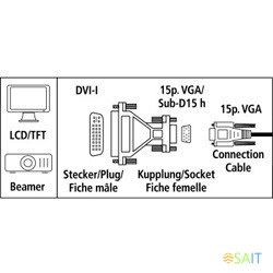 Адаптер Hama H-45073 DVI (m) VGA (f) (00045073)