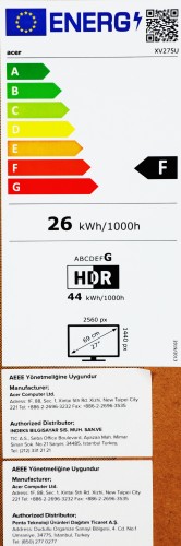 Монитор Acer 27" Nitro XV275UVYMIPRUZX черный IPS LED 1ms 16:9 HDMI M/M матовая HAS Piv 350cd 178гр/178гр 2560x1440 170Hz FreeSync Premium DP WQ USB 6кг