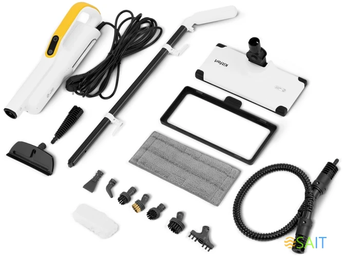 Швабра паровая Kitfort КТ-1063 1550Вт белый/черный