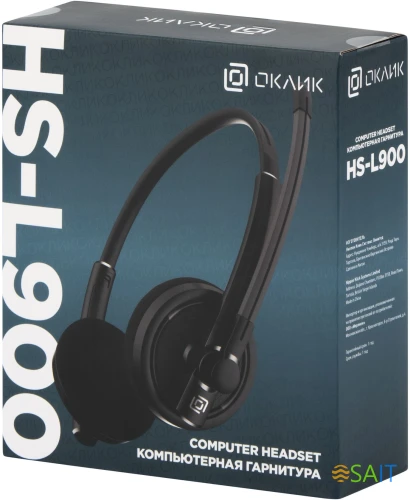 Наушники с микрофоном Оклик HS-L900 черный 2.8м накладные оголовье (1532022)