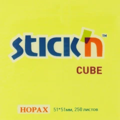 Блок самоклеящийся бумажный Stick`n 21203 51x51мм 250лист. 70г/м2 неон 5цв.в упак.
