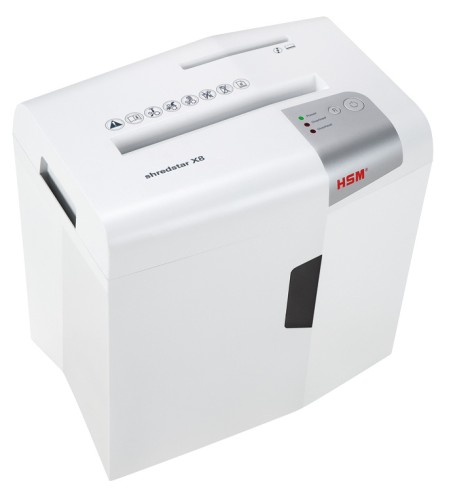 Шредер HSM ShredStar X8 (секр.P-4) фрагменты 9лист. 18лтр. скобы пл.карты CD