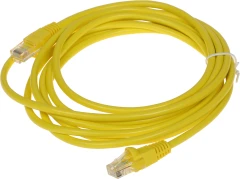 Патч-корд Buro UTP-5E-3M-Y UTP 4 пары cat.5E CCA molded 3м желтый RJ-45 (m)-RJ-45 (m)