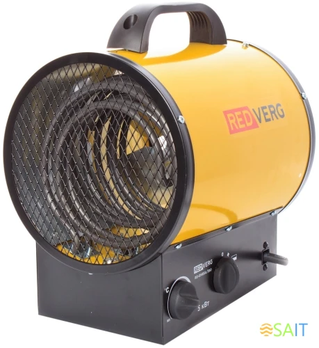 Тепловая пушка электрическая RedVerg RD-EHR5A/380 5000Вт желтый/черный