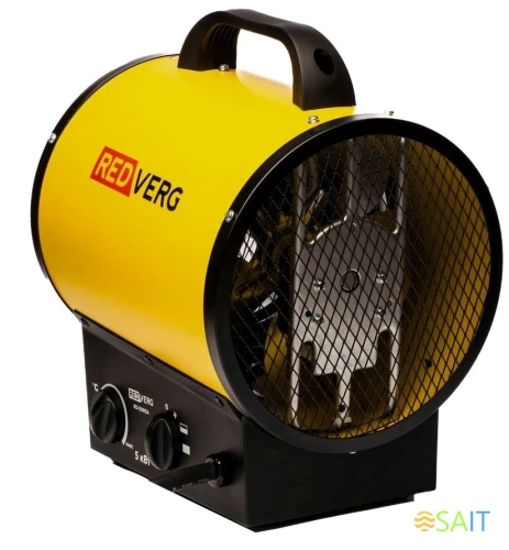 Тепловая пушка электрическая RedVerg RD-EHR5A/380 5000Вт желтый/черный
