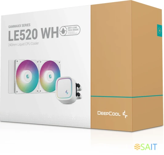 Система водяного охлаждения Deepcool LE520 ARGB Soc-AM5/AM4/1200/1700/1851 белый 4-pin 28.2-32.9dB Al 220W 1238gr Ret (R-LE520-WHAMMN-G-1)