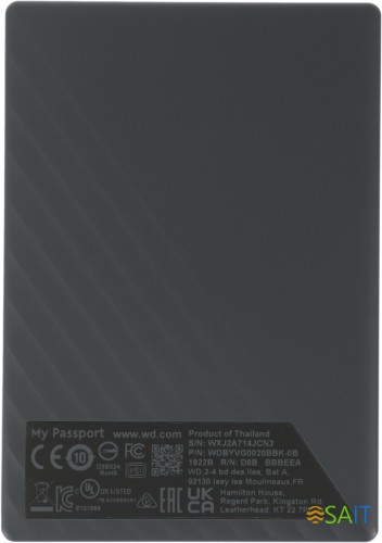 Жесткий диск WD USB3.2 Gen1 2TB WDBYVG0020BBK-WESN My Passport 2.5" черный