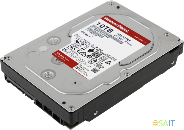 Жесткий диск WD SATA-III 10Tb WD101EFBX NAS Red Plus (7200rpm) 256Mb 3.5"