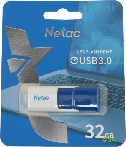 Флеш Диск Netac 32Gb U182 NT03U182N-032G-30BL USB3.0 синий/белый