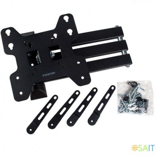 Кронштейн для телевизора Kromax OPTIMA-408 черный 22"-65" макс.30кг настенный поворотно-выдвижной и наклонный