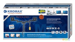 Кронштейн для мониторов ЖК Kromax OFFICE-3 серый 15"-32" макс.12кг настольный поворот и наклон