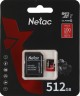 Флеш карта microSDXC 512GB Netac NT02P500PRO-512G-R P500 Extreme Pro + adapter