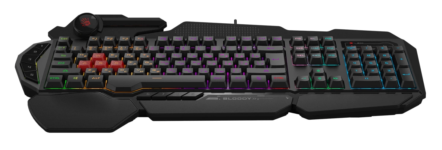Клавиатура A4Tech Bloody B310N черный USB Multimedia for gamer LED (подставка для запястий) (B310N)