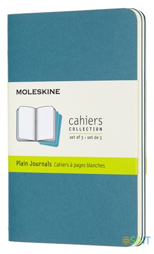 Блокнот Moleskine CAHIER JOURNAL CH013B44 Pocket 90x140мм обложка картон 64стр. нелинованный голубой (3шт)