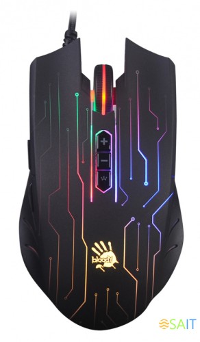 Мышь A4Tech Bloody Q82 черный/рисунок оптическая 6200dpi USB3.0 8but