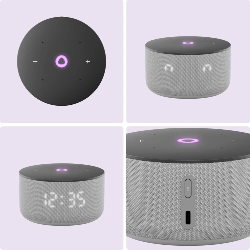 Умная колонка Yandex Станция Мини 3 Алиса серый 12W 1.0 BT/Wi-Fi (YNDX-00027GRY)