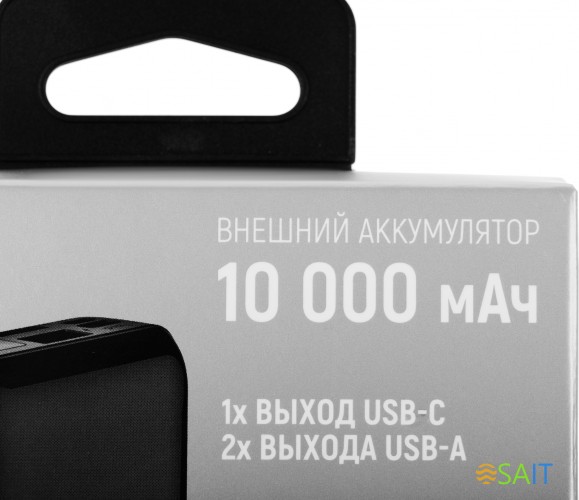 Мобильный аккумулятор TFN Power Stand 10 10000mAh PD 10.5W 2.1A 2xUSB-A/USB-C черный (TFN-PB-255-BK)