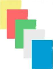 Папка-уголок Бюрократ Economy -E100A тисненый A4 пластик 0.10мм ассорти