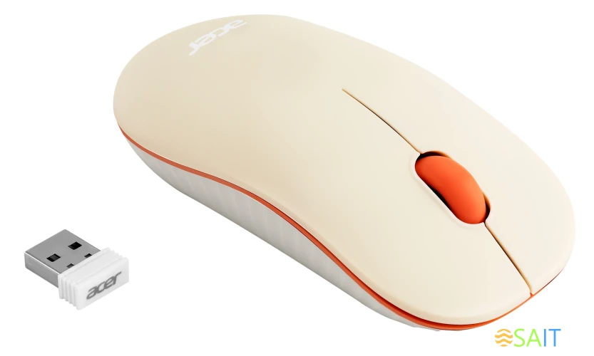 Мышь Acer OMR200 бежевый оптическая 1200dpi беспров. USB для ноутбука 2but (ZL.MCEEE.022)