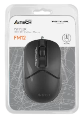 Мышь A4Tech Fstyler FM12 черный оптическая 1200dpi USB 3but (FM12 BLACK)
