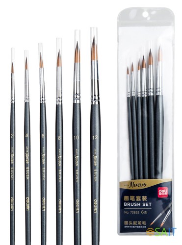 Набор кистей Deli 73892 Nuevo круг. дерев.лакир.ручка