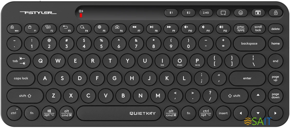 Клавиатура A4Tech Fstyler FBK36C AS черный USB беспроводная BT/Radio slim Multimedia (FBK36C AS)