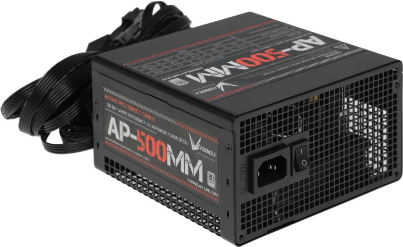 Блок питания Formula ATX 500W AP-500ММ 80 PLUS WHITE (20+4pin) APFC 120mm fan 6xSATA RTL