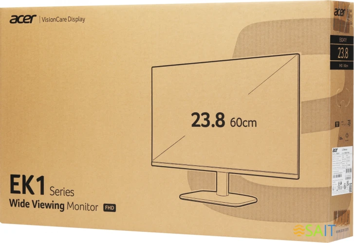 Монитор Acer 23.8" EK241YHBI черный VA LED 1ms 16:9 HDMI матовая 250cd 178гр/178гр 1920x1080 75Hz FreeSync VGA FHD 2.68кг