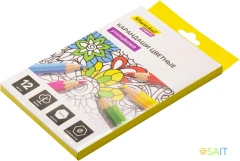 Карандаши цв. Silwerhof Create Jumbo 6мм шестигран. дерево ассорти 12цв. коробка/европод.