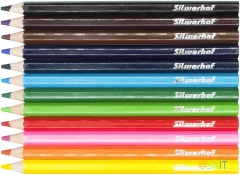 Карандаши цв. Silwerhof Create Jumbo 6мм шестигран. дерево ассорти 12цв. коробка/европод.