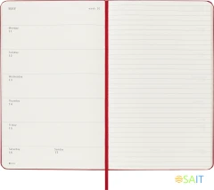 Еженедельник Moleskine ACADEMIC WKNT Large 130х210мм датир.18мес 208стр. красный
