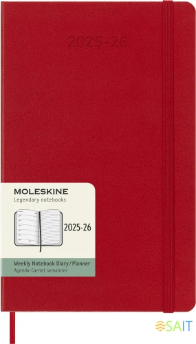Еженедельник Moleskine ACADEMIC WKNT Large 130х210мм датир.18мес 208стр. красный